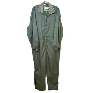 Sears Work Leisure Coverall Vintage XL Green 70s Jumpsuit Mechanic Winter